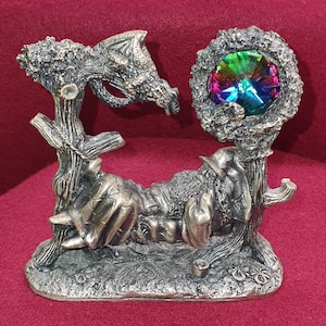 Mythos und Magie Zinnfigur – Der Schlummerzauberer mit Drache und Regenbogenkristall von Mark Veecker, Fantasy & Legend Collectible (WAPW UK)