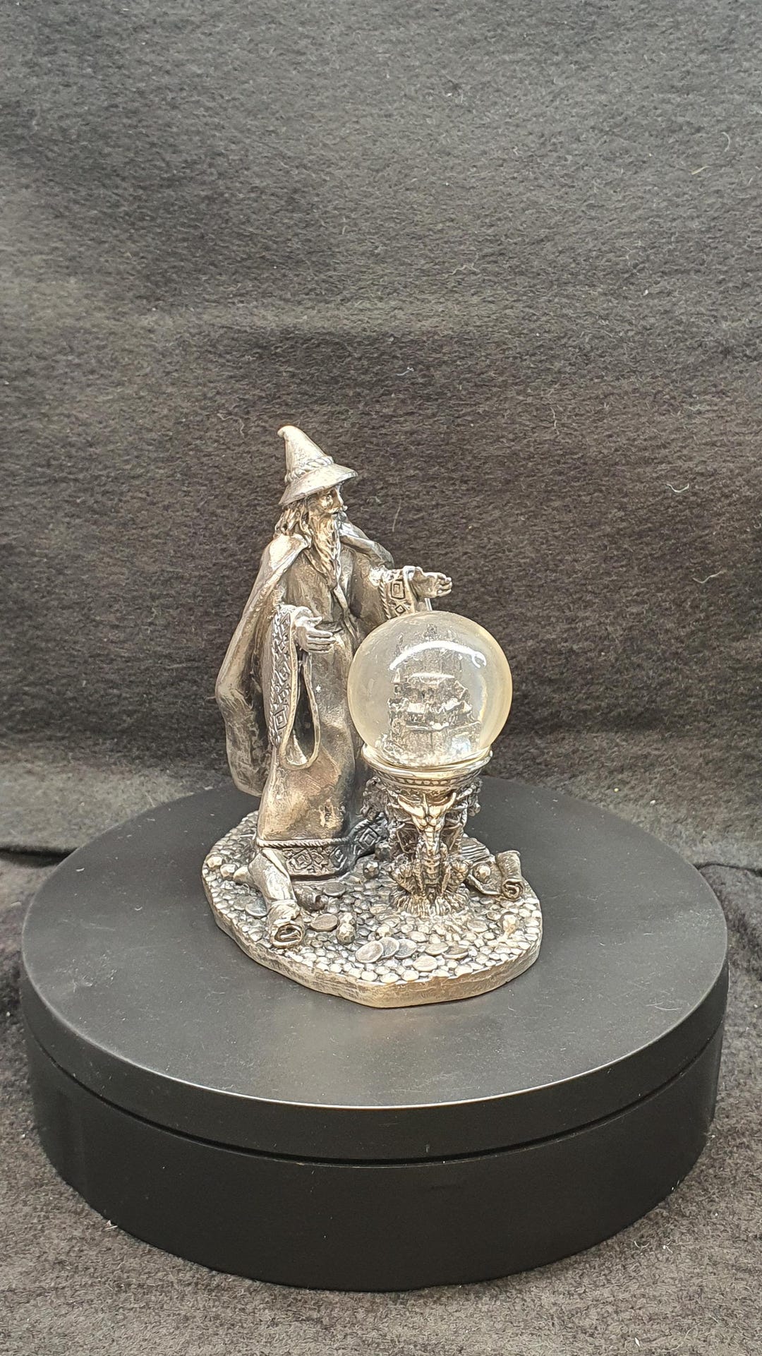 Castle Wizard Pvc Myth and Magic the Castles Protector 3894 Pewter Wizard With Crystal ...