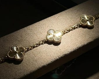 Pre Owned Van Cleef & Arpels Alhambra Clover Bracelet, Vintage Chain Gift for Her