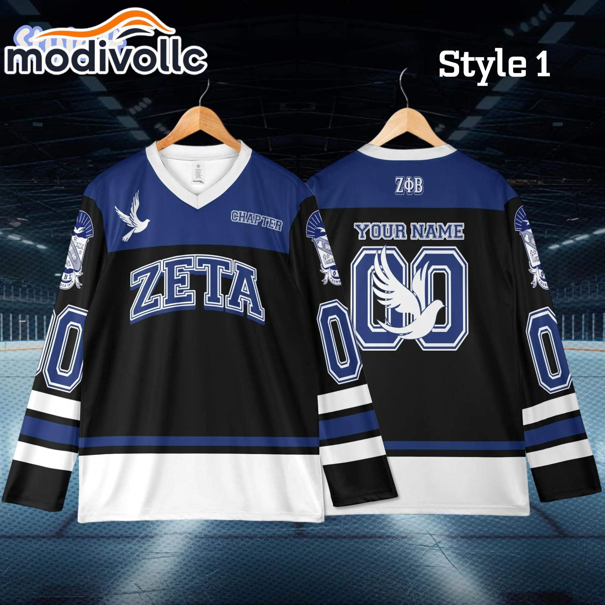 Discover Zeta Phi Beta Custom Hockey Jersey - Personalized Greek Letter Sports Shirt
