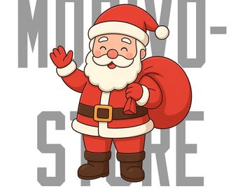 Kawaii kerstman, png | Clipart kerstkarakter | Feestelijk digitaal kunstbestand