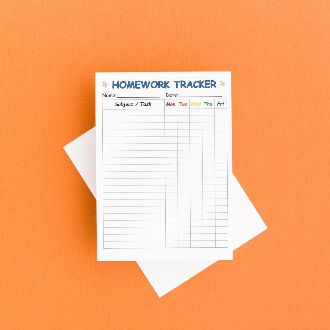 Homework Tracker Printable | Student Assignment Log | Study Schedule ...