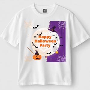 Happy Halloween Party Stickers  Ghost Pumpkin Witch Moon Bats Cute Halloween PNG Digital Download Halloween Clipart  Spooky Printable Decor