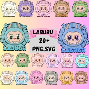 Labubu Dolls SVG Bundle: Colorful Clipart, PNG, PDF (Digital Download)