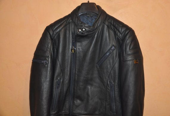 Lewis Leathers Men's Dark Navy Cafe Racer Jacket Size 40 S-M Made