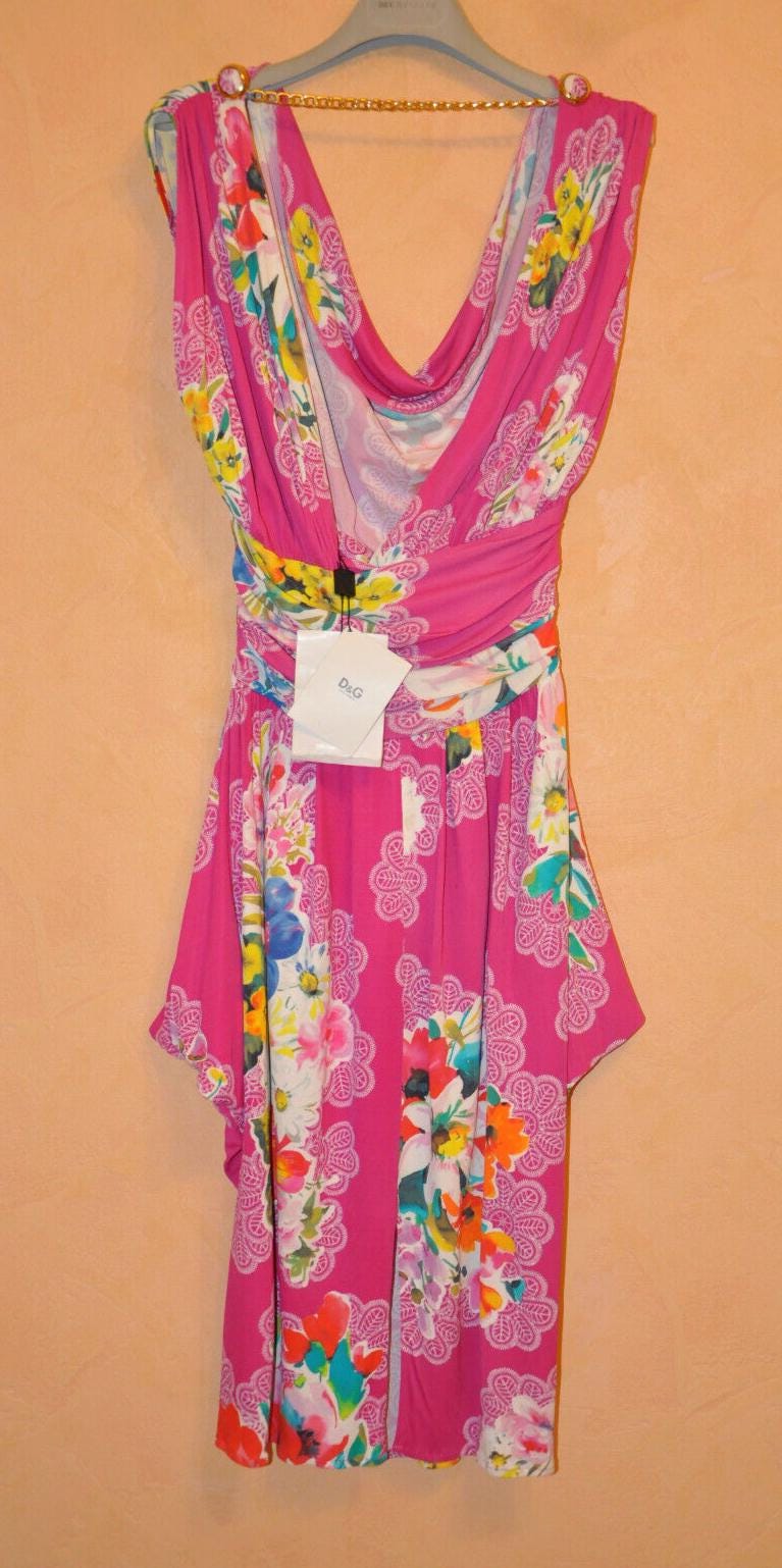 strapless open back dress RUNWAY Dolce Gabbana D&G Floral Pink Silk Dress F/W 2004 (S) – Ciao Kasia