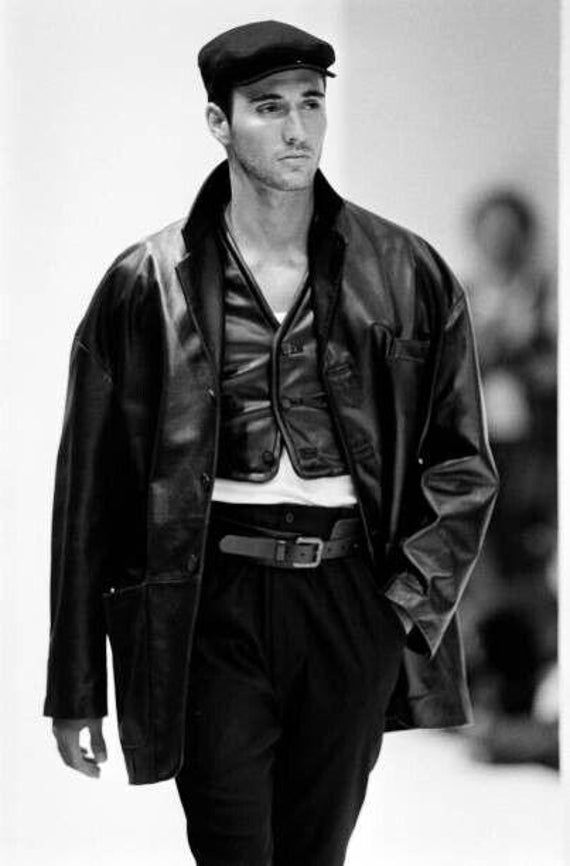 Oversized Leather Jackets 90s Style Jacket Mens Dolce And Gabbana