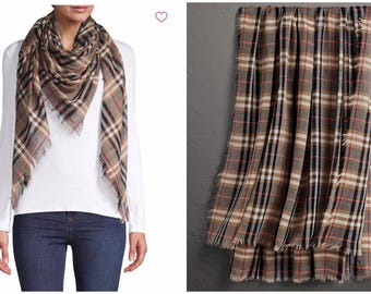 Vintage Burberry Silk Scarf, Burberry Silk Muffler, Vintage