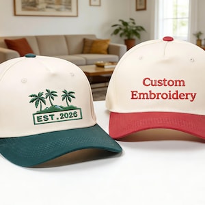 Anpassad text, logotyphatt, personlig broderad hatt, tvåfärgad truckerkeps, present till nyblivna mamma och pappa, unisex basebollkeps. Möhippahatt.