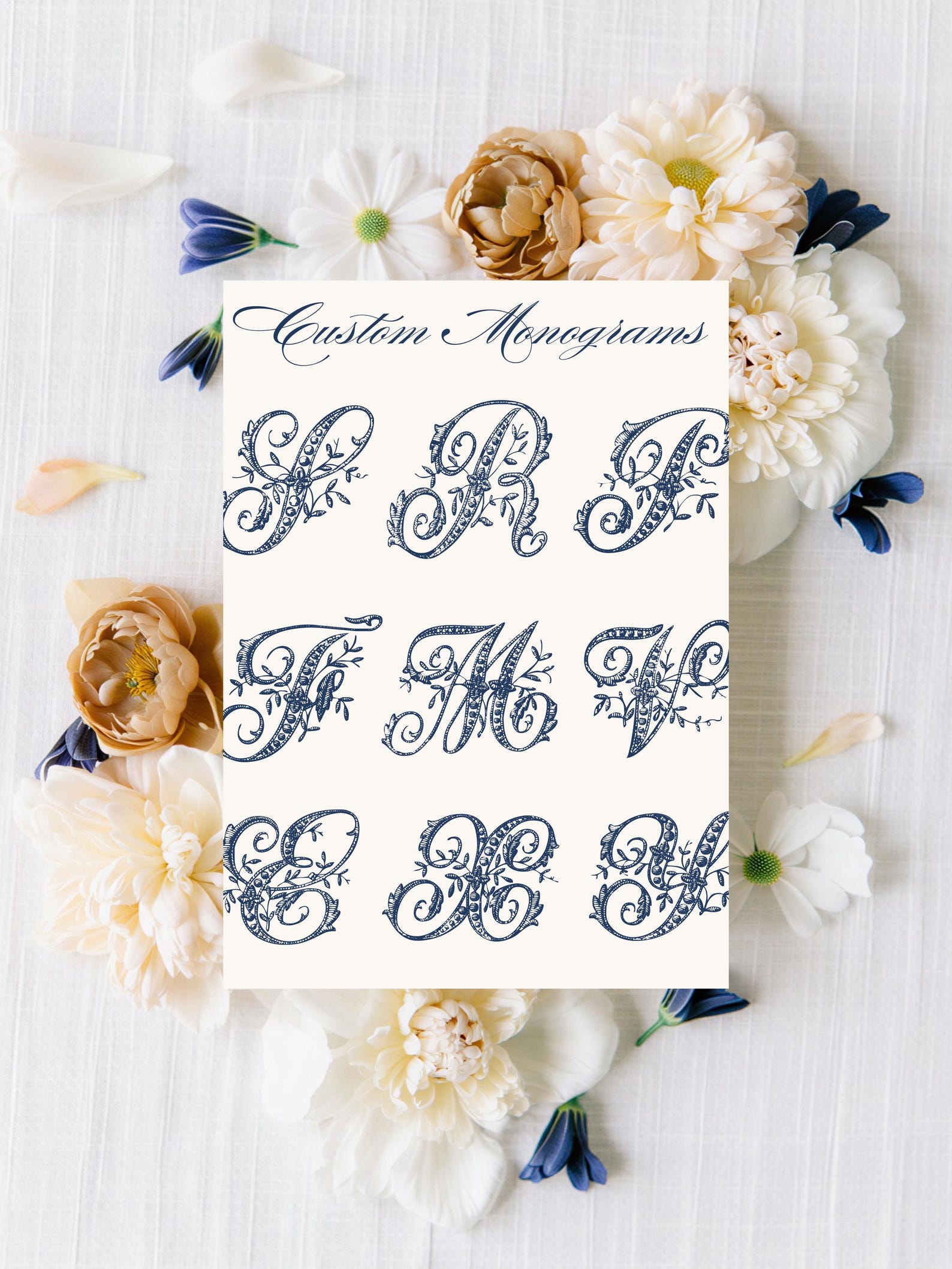 Vintage Monogram Antique Letter, Calligraphic Alphabet for Embroidery ...
