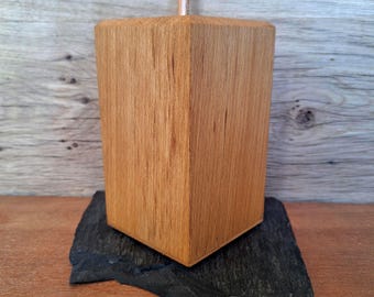 Handmade Beech Wood Desk Organizer, Rustic Pen Holder (13x7,5x7,5)