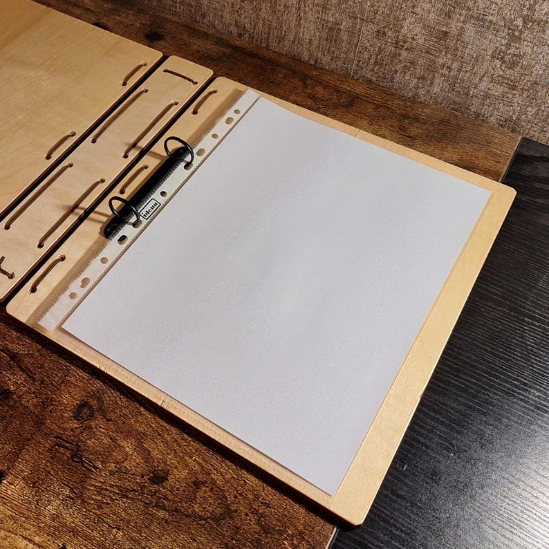 Holzordner A4 Ringbuch – Handgemachter Ringordner aus Holz – Natürliches Büroaccessoire, Gästebuch, Geschenk image 4