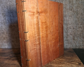 Holzordner A4 Ringbuch – Handgemachter Ringordner aus Holz – Natürliches Büroaccessoire, Gästebuch, Geschenk