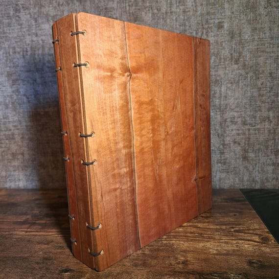 Holzordner A4 Ringbuch – Handgemachter Ringordner aus Holz – Natürliches Büroaccessoire, Gästebuch, Geschenk