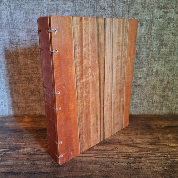 Holzordner A4 Ringbuch – Handgemachter Ringordner aus Holz – Natürliches Büroaccessoire, Gästebuch, Geschenk