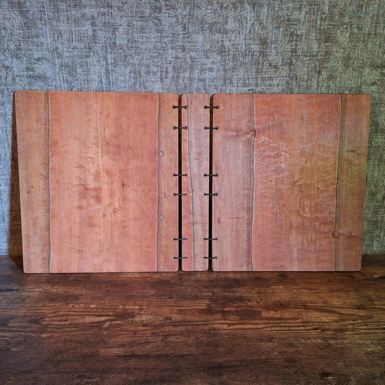 Holzordner A4 Ringbuch – Handgemachter Ringordner aus Holz – Natürliches Büroaccessoire, Gästebuch, Geschenk image 3