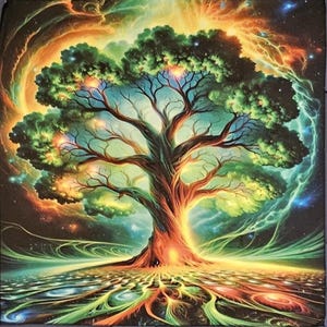 Tree of Life colourful altar cloth - tapestry wall hanging - shrine cloth - tarot cloth - large altar cloth - spiritual cloth gifts - altar