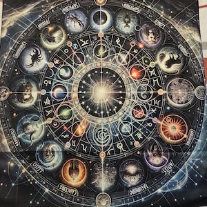 Altar cloth  - constellations  - floral moon altar cloth - dorm hanging - shrine cloth - tarot cloth - large altar cloth - spiritual cloth