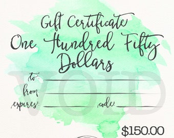 150.00 Shop Gift Certificate