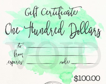 100.00 Shop Gift Certificate