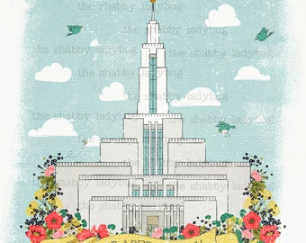 Draper Utah LDS Temple Instant Download 11x14 Canvas Textured and Smooth Options