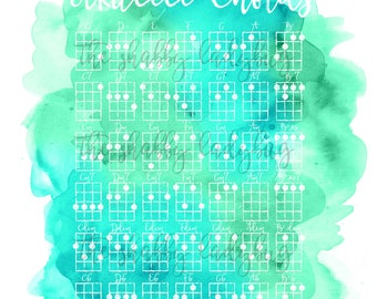 Watercolor Ukulele Chord Chart