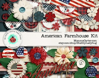 American Farmhouse Digital Scrapbook Kit