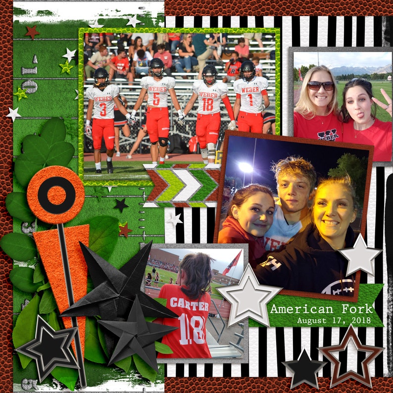 Friday Night Lights Football Digital Scrapbook Kit Etsy