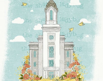 Cedar City Utah "High On the Mountain Top"  LDS Temple Instant Download 11x14 Canvas Textured and Smooth Options