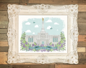 Canvas Textured Medford Oregon LDS Temple "See Yourself in the Temple" Instant Download 11x14