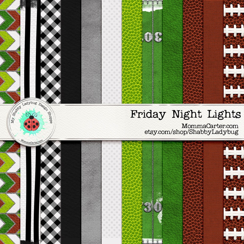 Friday Night Lights Football Digital Scrapbook Kit Etsy