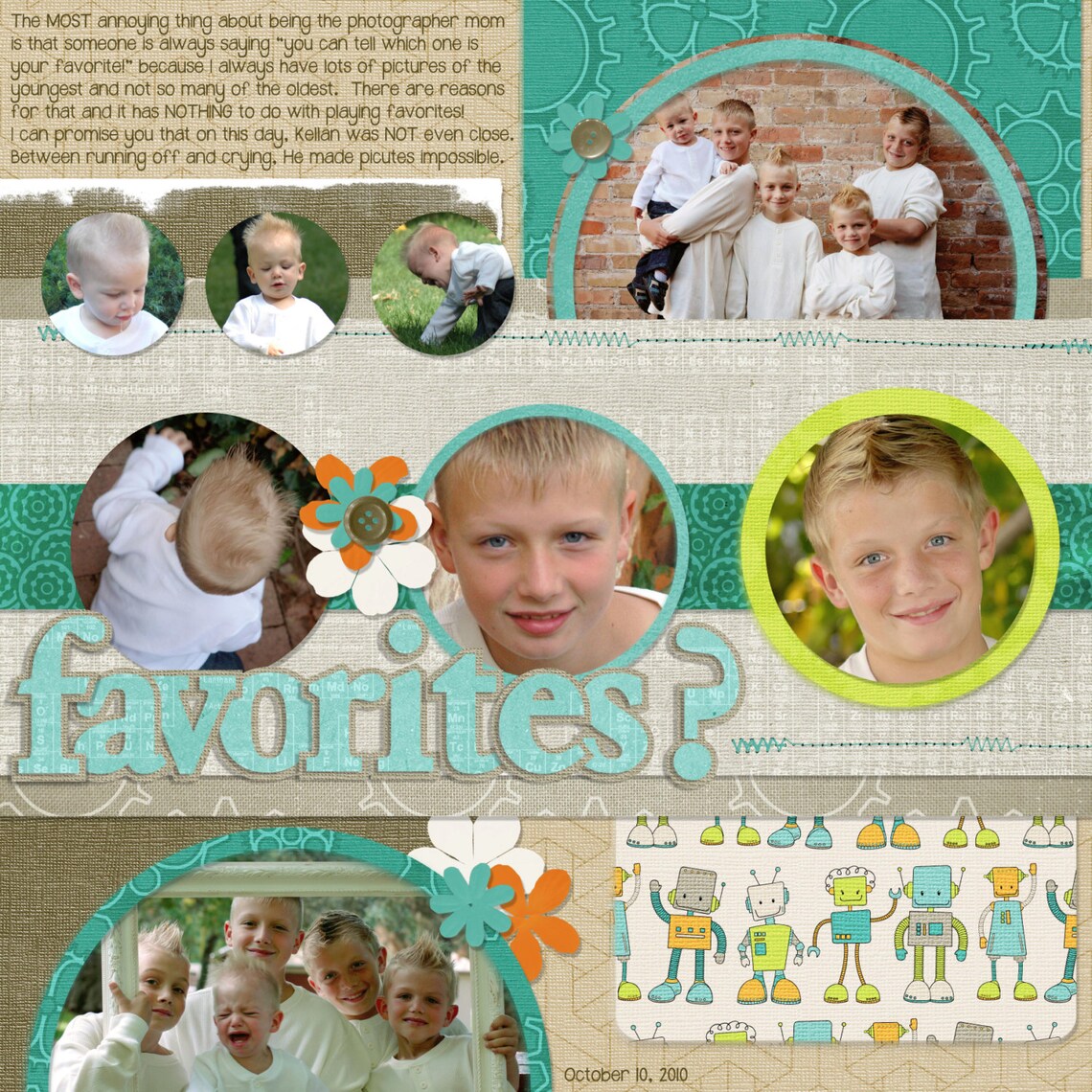 Robots! INSTANT DOWNLOAD! 2 Bonus Quick Pages 2 Alphas Frames, Buttons ...