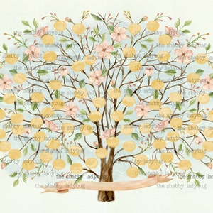 Watercolor Blank Family Tree DIY-you print and fill in the names! Instant Download