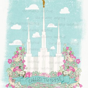 Canvas Textured Washington DC LDS Temple &quot;Called to Serve&quot; Instant Download 11x14