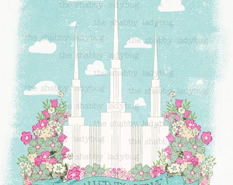 Canvas Textured Washington DC LDS Temple "Called to Serve" Instant Download 11x14