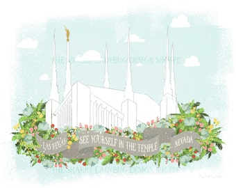 Canvas Textured Las Vegas Nevada LDS Temple "See Yourself in the Temple" Instant Download 11x14