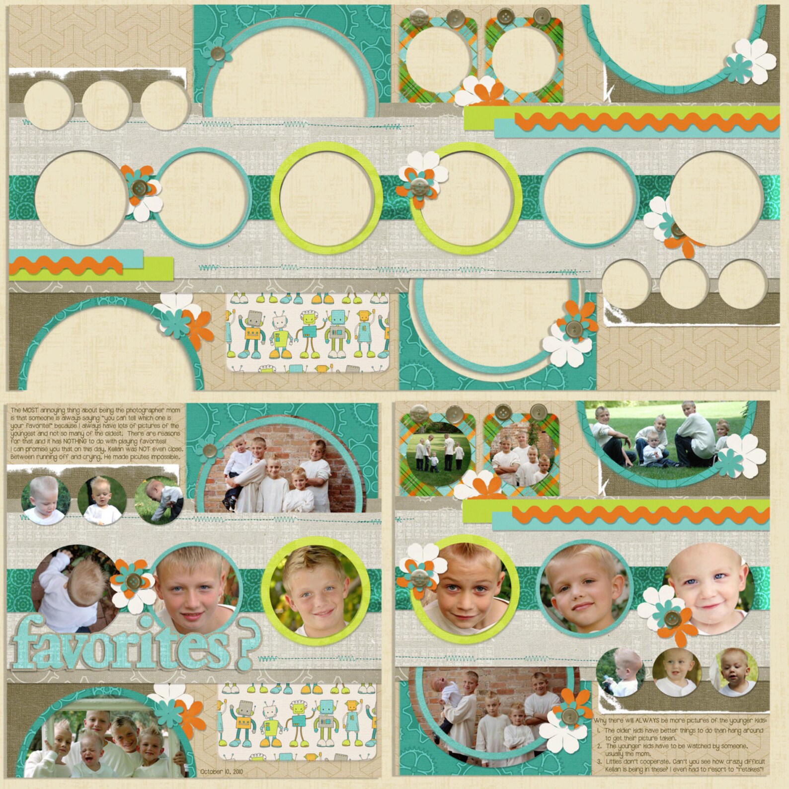 Robots! INSTANT DOWNLOAD! 2 Bonus Quick Pages 2 Alphas Frames, Buttons ...