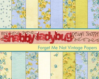 Forget Me Not Vintage Textured Paper Collection