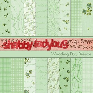 Wedding Day Breeze Shabby Chic Textured Digital Scrapbook Papers Instant Download!