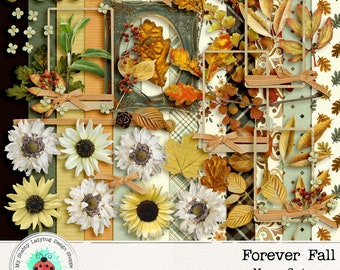 Forever Fall Digital Scrapbook Kit 12 pages and 50 elements, including Alphas!