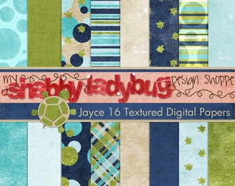 Jayce- Turtle Textured Digital Papers plus a bonus turtle PNG File INSTANT DOWNLOAD! Perfect kit for the little boy in your life!