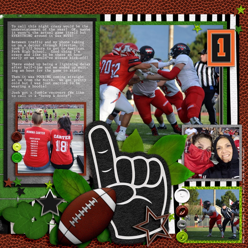 Friday Night Lights Football Digital Scrapbook Kit Etsy