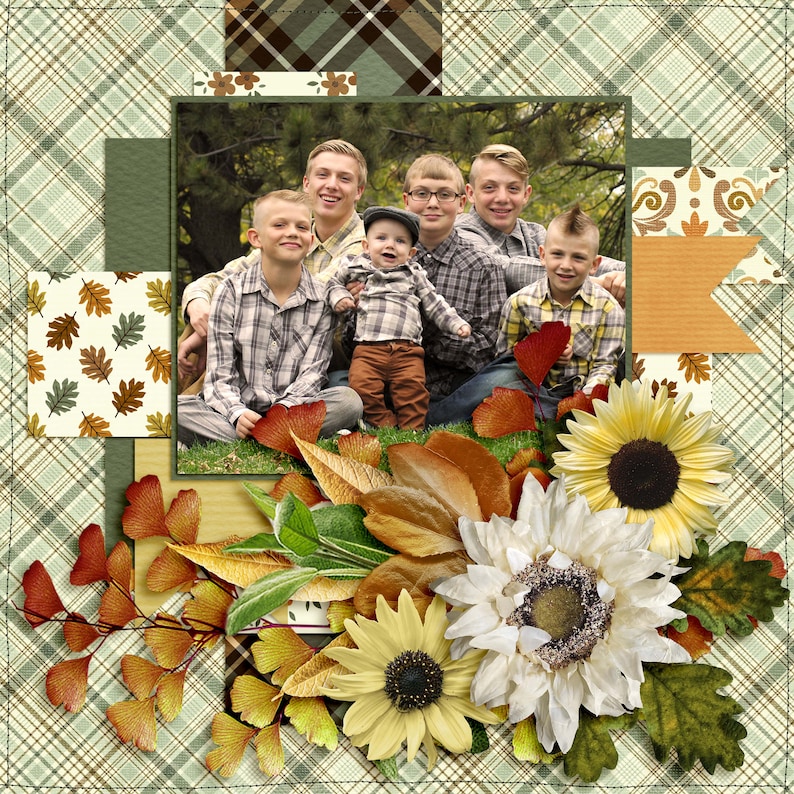 Forever Fall Digital Scrapbook Kit 12 Pages and 50 Elements, Including ...
