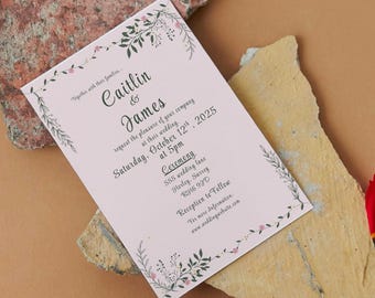 Invitaciones de boda con jardín de rosas / Plantillas editables de Canva / Conjunto de boda imprimible para descargar digitalmente