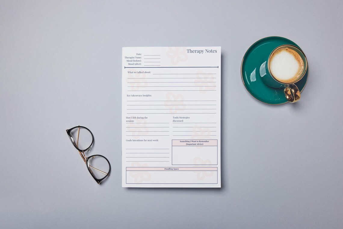 Therapy Notes Printable | Client Session Reflection Worksheet | Mental ...