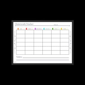 Editable Homework Tracker | Weekly Student Assignment Planner | Canva ...