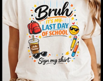 Camiseta firmada del último día de clases, firma mi camiseta, Firma de estudiante, amigo, es mi último día, Diseño de graduación 2026 Firma mi camiseta Último día PNG