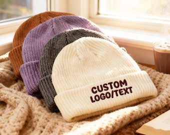 Custom embroidered beanie,custom text/logo,Personalized embroidered knit hat, custom hat, embroidered winter hat, warm hat