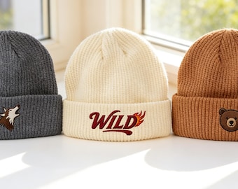 Personalized embroidered hat, custom beanie hat, gift.