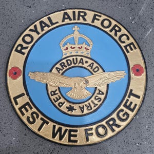 Royal Air Force Commemorative Plaque - heavy metal wall hanging